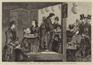 Middagthee in het Japanse Dorp, Knightsbridge door Percy Macquoid